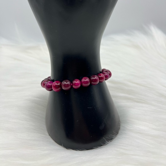 New 8mm Pink Tiger Eye Bracelet - Picture 2 of 4